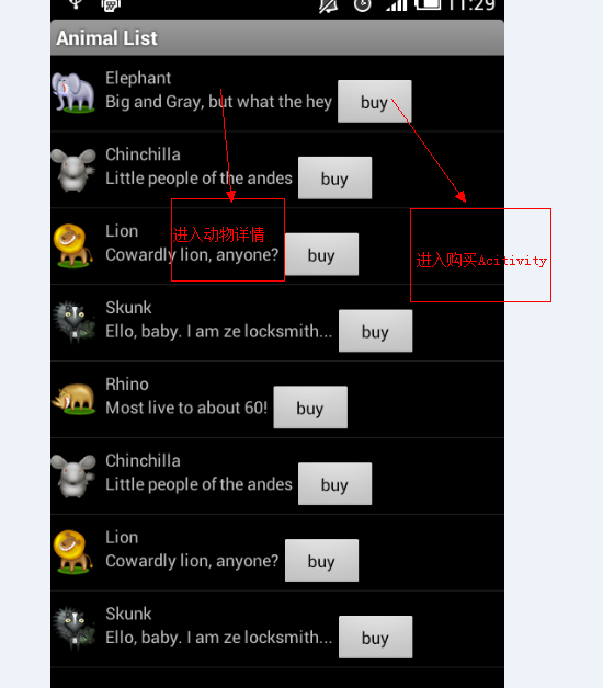 ListView button